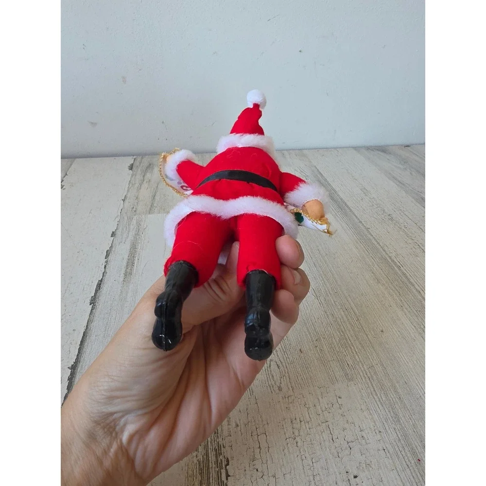 Plush Santa sign figurine unique village Xmas statue